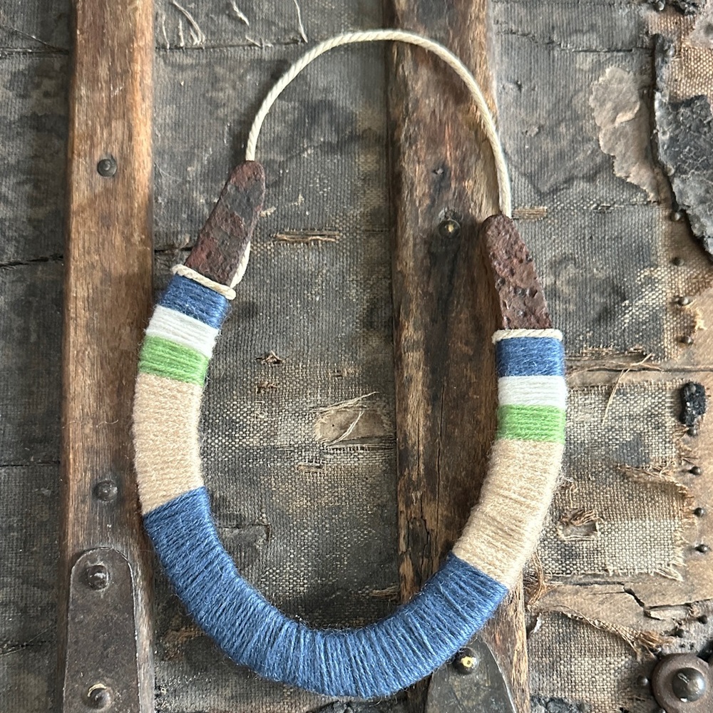 Yarn Wrapped Cast Iron Horseshoe Wall Decor